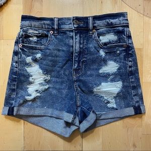 American Eagle Ripped Jean Mom Shorts